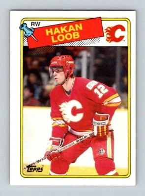1988-89 Topps #110 Hakan Loob Calgary Flames Hockey Sweden - Image 1 of 2