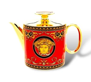 -12.5% Versace Tea Pot, Medusa Red ⌀10x13cm 0.5L capacity BRAND NEW £489.00 RRP - Picture 1 of 17