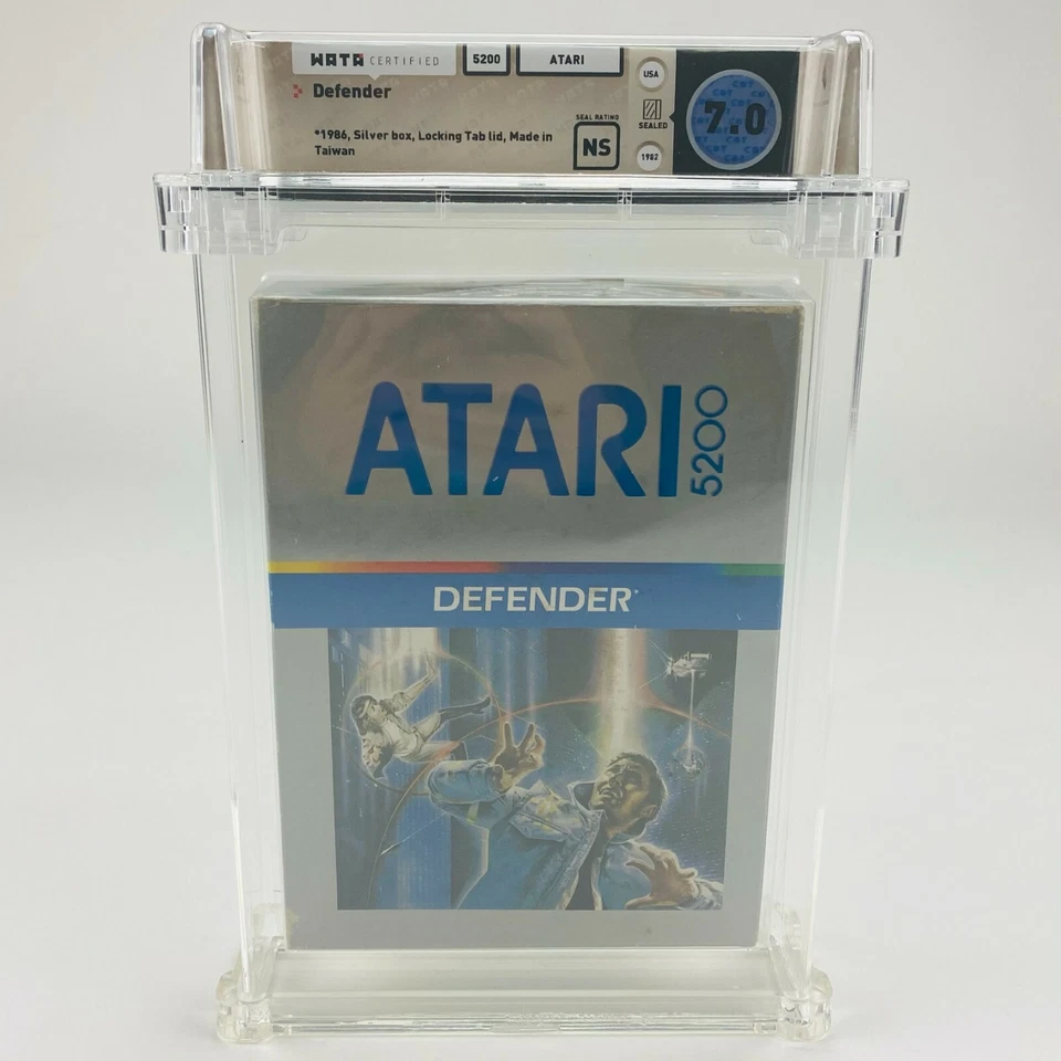 Defender - Atari 5200 Silver Box Graded Factory Glue Sealed 1986  WATA 7.0 NS  - Image 1 of 4