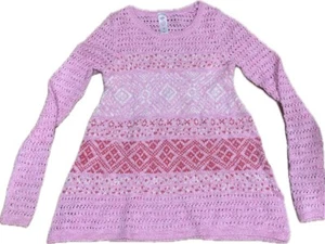 Justice for Girls Pink Sweater with designs~Size 8~NWT~Back to School! - Picture 1 of 2