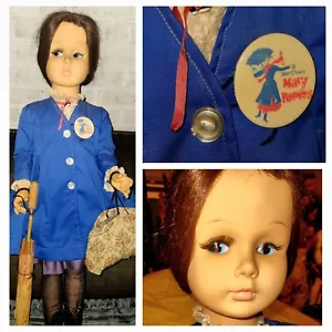 Rare Vintage Disney 60s Mary Poppins Patti Playpal Walker Doll 36" Horsman - Picture 1 of 9