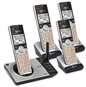 AT&T CL82407 DECT 6.0 4-Handset Cordless Phone for Home 4 Handsets, Silver USA