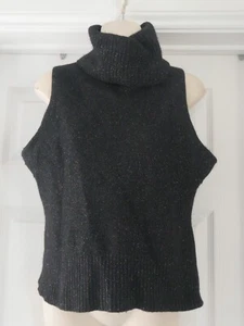 New Look Sparkly Jumper Size 18 High Neck Black Multicoloured Sleeveless Top - Picture 1 of 11