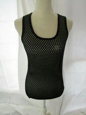 Camiseta sin mangas perforada Edun negra sin mangas talla XS Foto 1 de 4