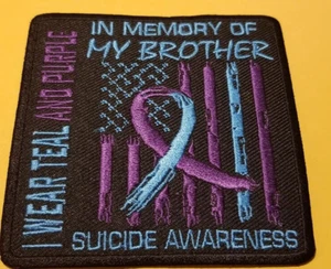 Embroidered Suicide Awareness BROTHER Patch approx 3.5x3.5" - Picture 1 of 2