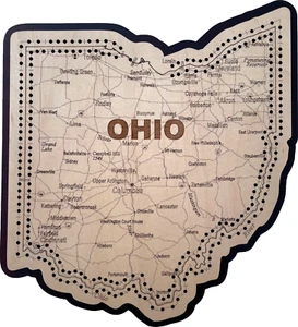 Ohio State Shape Road Map Cribbage Board - Bild 1 von 1