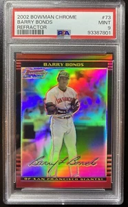 2002 Bowman Chrome Barry Bonds Refractor /500 PSA 9 #73 Giants Low Pop - Picture 1 of 2