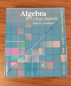Algebra for College Students Hardcover Professional Copy Rare Bittinger 1992 - Picture 1 of 5