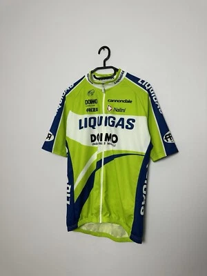 Nalini L Blue & Green Zip Front Cycling Jersey 3 Pockets On Back Size 6 - Image 1 of 4