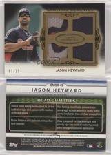 2011 Topps Marquee Gametime Mementos Quad Relics Gold /25 Jason Heyward #GMQR-49