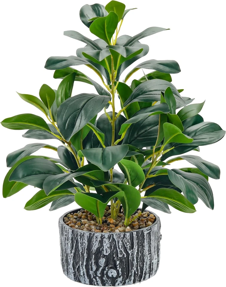 Plantas falsas plantas artificiales en macetas de interior con macetas a rayas blancas y negras para Foto 1 de 4