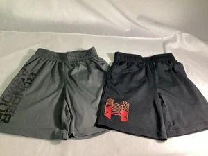 Lot of 2 Under Armour Boys  Athletic Shorts - Size 5  Grey and Black - Picture 1 of 3