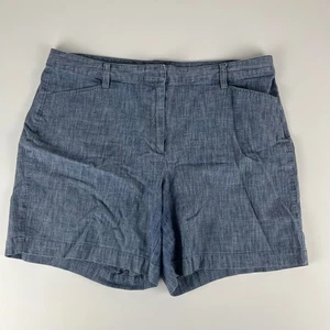 Land's End Denim Mid Rise Cotton Shorts Size 16 - Picture 1 of 5