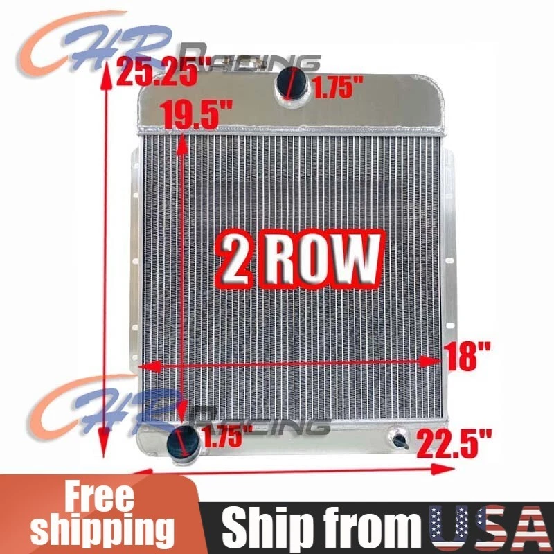 Алюминиевый радиатор с ручной коробкой передач для Cadillac серии 60s, 61, 62, 75 1949-1956 - Изображение 1 из 4