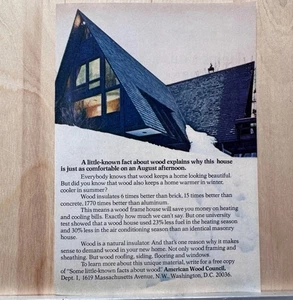 American Wood Council 1972 anuncio impreso vintage edificio madera - Imagen 1 de 3