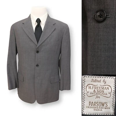 H FREEMAN & SON Hombre Gris Tres Botones Blazer Abrigo Deportivo Traje Chaqueta 42 R Foto 1 de 4