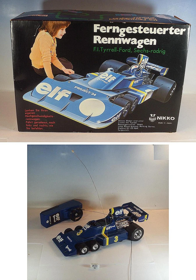Nikko Japan Tyrrell Ford Formel 1 sechs Rädrig mit Fernsteuerung in O-Box #2437 - Bild 1 von 1