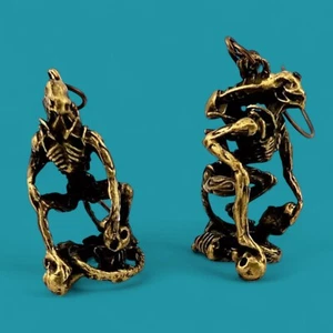 XENOMORPH EARRINGS bronze figural SciFi Horror Alien Movie H R Giger pendants F5 - Picture 1 of 5