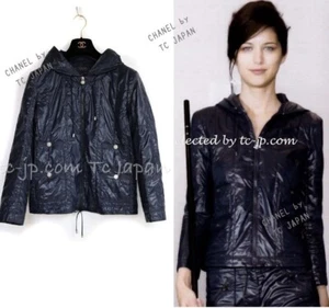 $2.7K CHANEL 12S Black Zipper Jacket Hood CC Buttons 38 - Picture 1 of 23