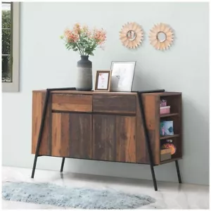 Sideboard Storage Cabinet Rustic Used Look with Drawers 2 Doors and Shelves - Picture 1 of 5