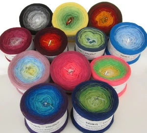 (GP=1,50€/100m), 3-fädig, Nomis Valent Dreiecktuch-Bobbel, Farbverlaufsgarn