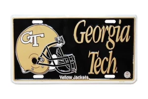 Georgia Tech Yellow Jackets HangTime NCAA Metal License Plate - Picture 1 of 1