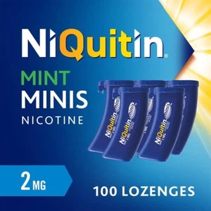 NiQuitin Nicotine Minis Mint – 2mg | 5 x 100 = 500 Lozenges | Stop Smoking Aid - Picture 1 of 2