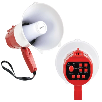 ADASTRA Megafono portatile ricaricabile con looper USB/SD e batteria Bluetooth