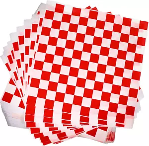 600 Pcs Sandwich Wrapping Paper Sheet 15X15 Checkered Food Wax Paper Sheets Parc - Picture 1 of 7