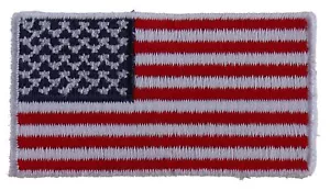 Patch bandiera USA bordo bianco 2 pollici - 2 x 1,1 pollici - P4935 - Foto 1 di 5
