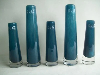 Dutz Vase Glas Navy blue solifleur rund schwer glasvase 15 / 21 cm blau Auswahl - Bild 1 von 4