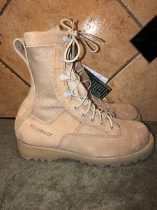 NWT Belleville Tan Suede Steel Toe Military Combat Boots Sz 5.5 R ENVÍO GRATIS - Imagen 1 de 10