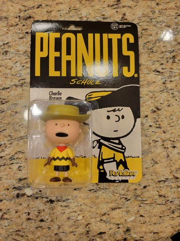 Super7 Peanuts Charlie Brown Cowboy Reaction Figure New in Sealed Package Schulz Cover