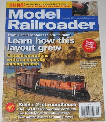 Model Railroader Magazine Vol 78 No 9 September 2011 Train Room 2-Kit Roundhouse - Image 1 of 4