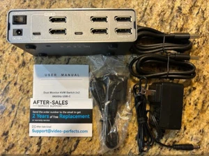 Displayport KVM Switch Dual Monitor 2 in 1 out 2 Monitore 2 Computer 2x2 8k 60h - Bild 1 von 5