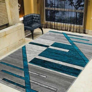 Monochromatic Rug/Linier Design Modern Contemporary Hand Carved Area... - Picture 1 of 12
