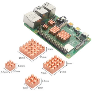 4PCS Kupfer Kühlkörper Passive Kühlung Pad Kühler für Raspberry Pi 4B 4 Modell B - Bild 1 von 2