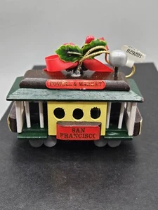  Holz SAN FRANCISCO CABLE CAR Powell & Market # 375 Ornament von KCI Vintage  - Bild 1 von 6