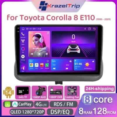 8 Core QLED Car Radio for Toyota Corolla 8 E110 1995-2001 Carplay Andriod 4G DSP - Image 1 of 4