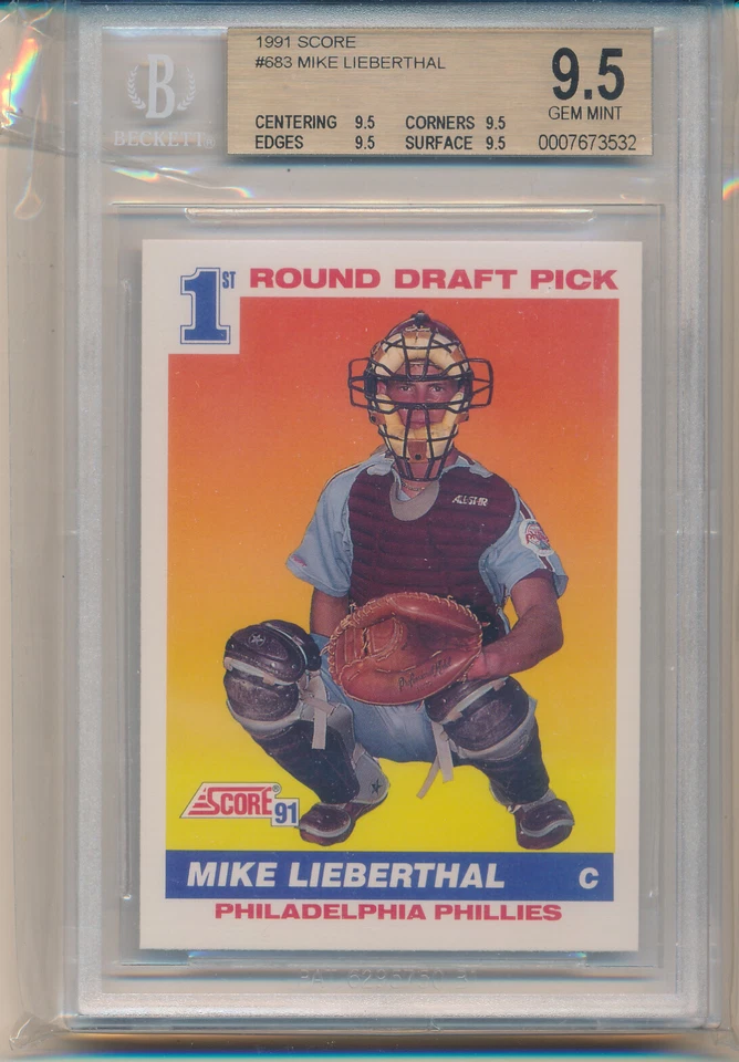 1991 Score Mike Lieberthal (Rookie Card) (#683) (All 9.5 Sub Grades) BGS 9.5 BGS - Image 1 of 1