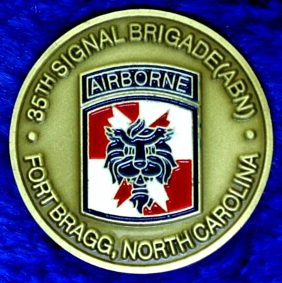 US Army 35th Signal Brigade Airborne Col Rock Schmidt Challenge Coin C-6 - Image 1 of 2