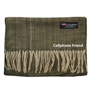 Men Women unisex 100% CASHMERE Scarf Pure Plain thick stripe Soft Wool SCOTLAND - Picture 1 of 12