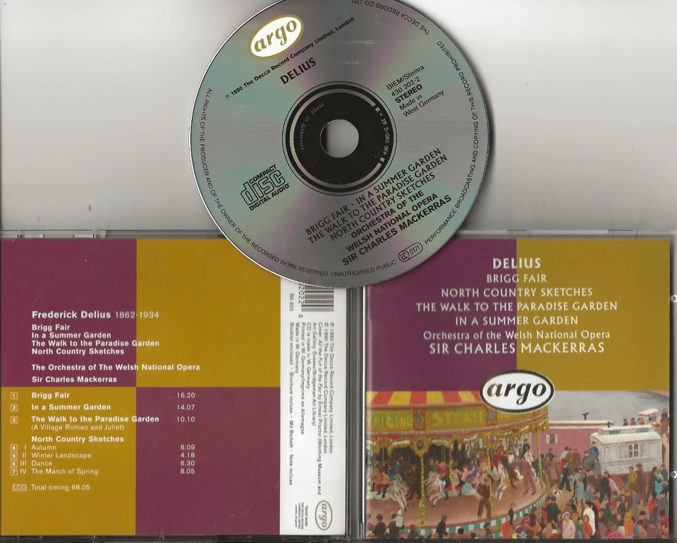 DELIUS Brigg Fair In A Summer Garden etc cd 1990 Charles Mackerras full silver - Image 1 of 1