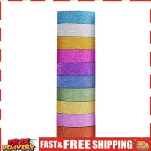 10 Stück 3 m * 1,5 cm Washi Tape Glitzer leuchtende Aufkleber Briefpapier (reine - Bild 1 von 9