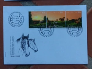 SWITZERLAND FOUNDATION FOR THE HORSE STAMP SET 2008 FDC UNADD - Picture 1 of 1