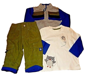 5F Vintage NWT 12-18M 2013 GYMBOREE ADORABLE OWL Sweater Shirt Pants Outfit Set - Picture 1 of 7