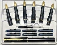 ANTIQUE OSMIROID MASTER CALLIGRAPHY SET FOUNTAIN PEN WITH SIX EASY CHANGE NIBS