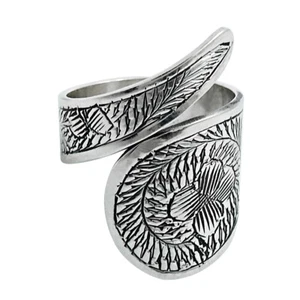 Solid 925 Sterling Silver Engraved Ring Handmade Jewelry Gift For Women Girls - Picture 1 of 6