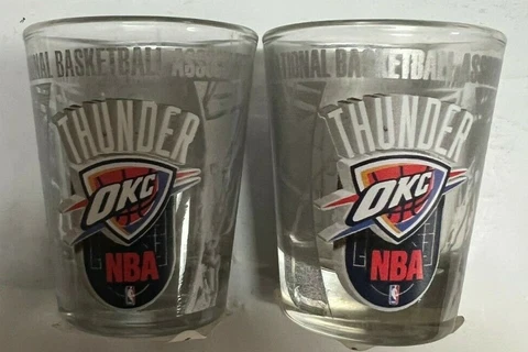 Oklahoma City Thunder OKC NBA HI-DEF Enhanced Etched 2oz Shot Glass Cover