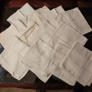 Estate Vintage Set di 12 grandi tovaglioli francesi lino damascato LFHW - Foto 1 di 4